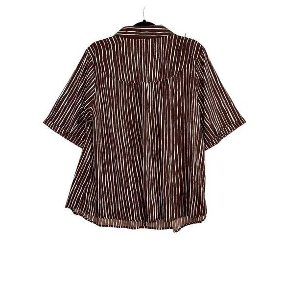 ROMAN’S Plus Size 22W Button Down Shirt Tunic Stripes Designer Fashion Women - Picture 2 of 7